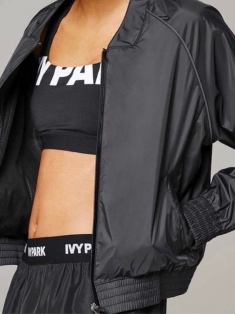 IVY PARK Black Lightweight Athletic Bomber Jacket